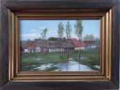 Sedlacek - Art Nouveau landscape after the rain, with buildings