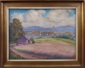 J. Emler - View of a small town with a church tower