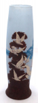 Vase with white doves in landscape