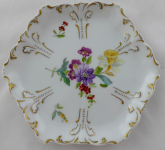 Bowl with hand-painted flowers - Claire Roth, Limoges