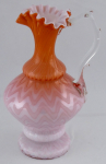 Pitcher made of milk, pink and orange glass - Novy Svet, Harrachov