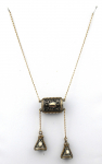 Necklace - gold chain with silver pendants