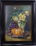 Zeman - Still life with white roses and silver tray