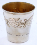 Silver tumbler with laurel wreath