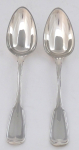 Two large silver serving spoons - Henri Chenailler, Paris