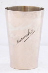 Silver tumbler with inscription Marunka