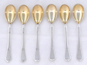 Silver-plated and gilded mocca spoons