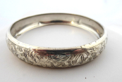 Silver engraved bracelet - Circle