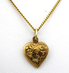 Gold chain with golden heart