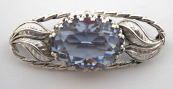 Silver brooch with purple stone - Viennese Art Nouveau style