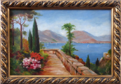 On the terrace of a seaside villa