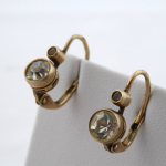 Gilded silver earrings with rhinestones