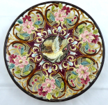 Plate with cut flowers and birds 