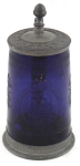 Classical blue tankard with medallion