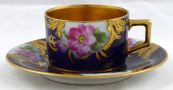 Cobalt gilt and painted cup - Fraureuth