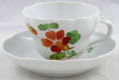 Meissen tea cup with painted watercress
