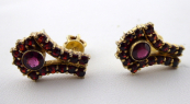 Silver gilded earrings with garnets and almandine