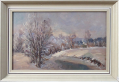 Karel Balicek - Winter landscape with red sky