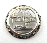 Silver brooch with sphinx and pyramids - Cairo