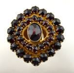 Gilded silver ring with garnets and almandine - Granat, Turnov