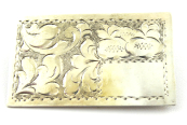 Silver brooch - plate with engraving
