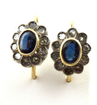 Earrings with natural blue sapphires and 20 diamonds