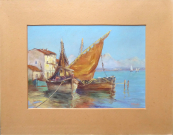 Vyšanský Ladislav - Plachetnice v přístavu ostrova