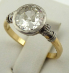 Prsten ze zlata a platiny s velkým diamantem - 1,65 ct