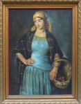 Szendy Arisztid - Venkovanka s košíkem jablek