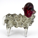 Železnobrodské sklo - Beran s rohy z granátového skla